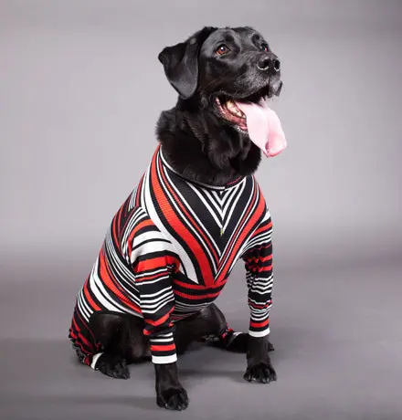 Yellow Hydrant | Black And Coral Stripe Pajamas 1