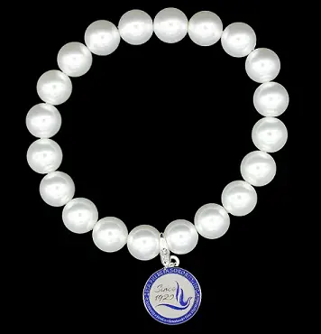 Zeta Phi Beta Pearl Bracelet With Shield Charm 1