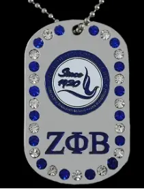 Zeta Phi Beta Double Sided Bling Dog Tag 2