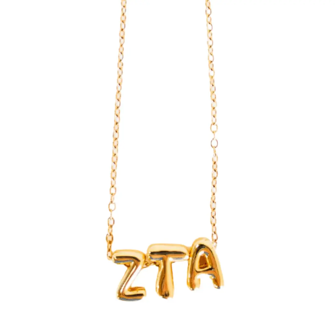 Zeta Tau Alpha Bubble Letter Necklace 1