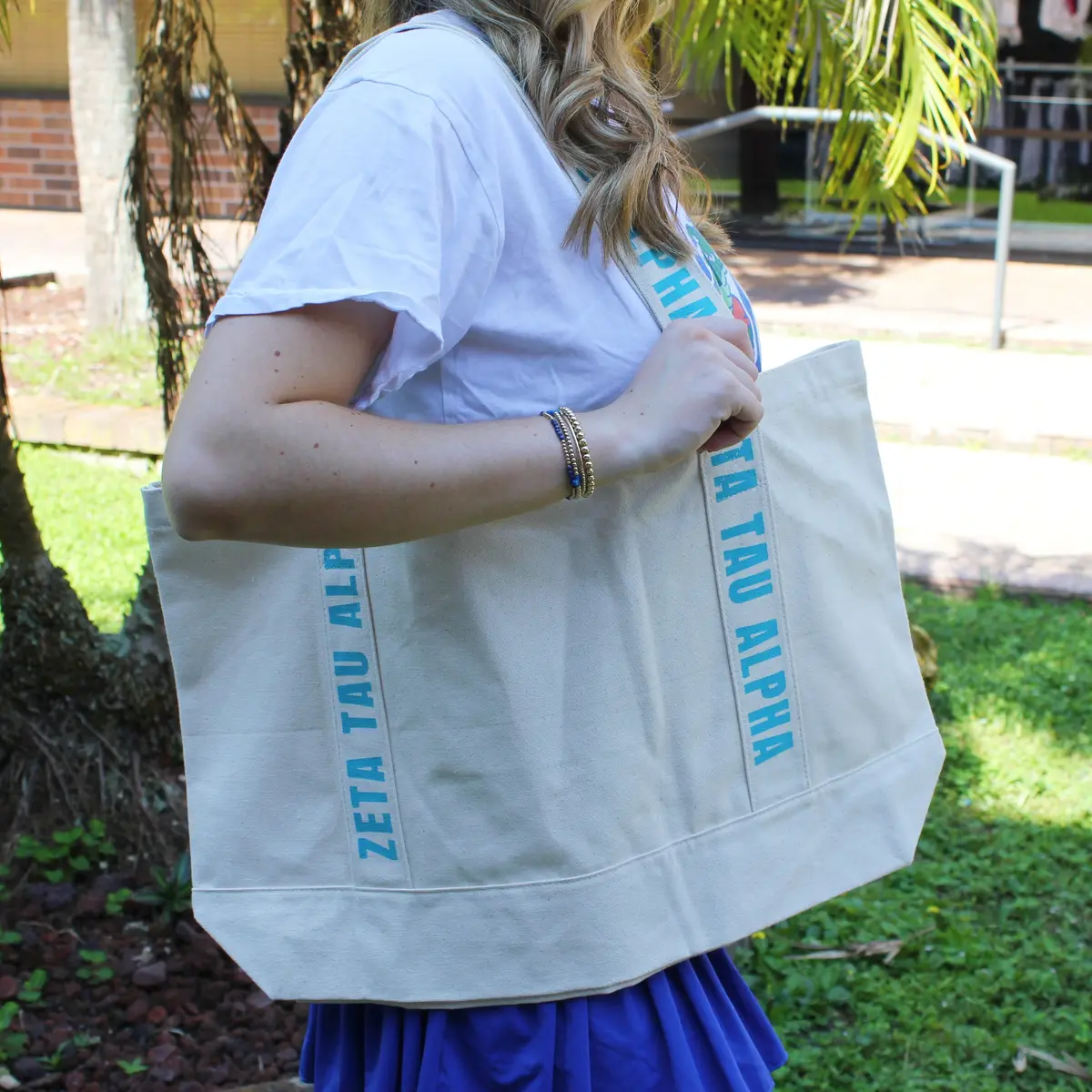 Zeta Tau Alpha Large Canvas Tote Bag 1