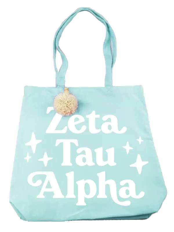 Zeta Tau Alpha Pom Pom Tote Bag 1