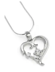 Zeta Tau Alpha Sterling Silver Heart Lavaliere 1