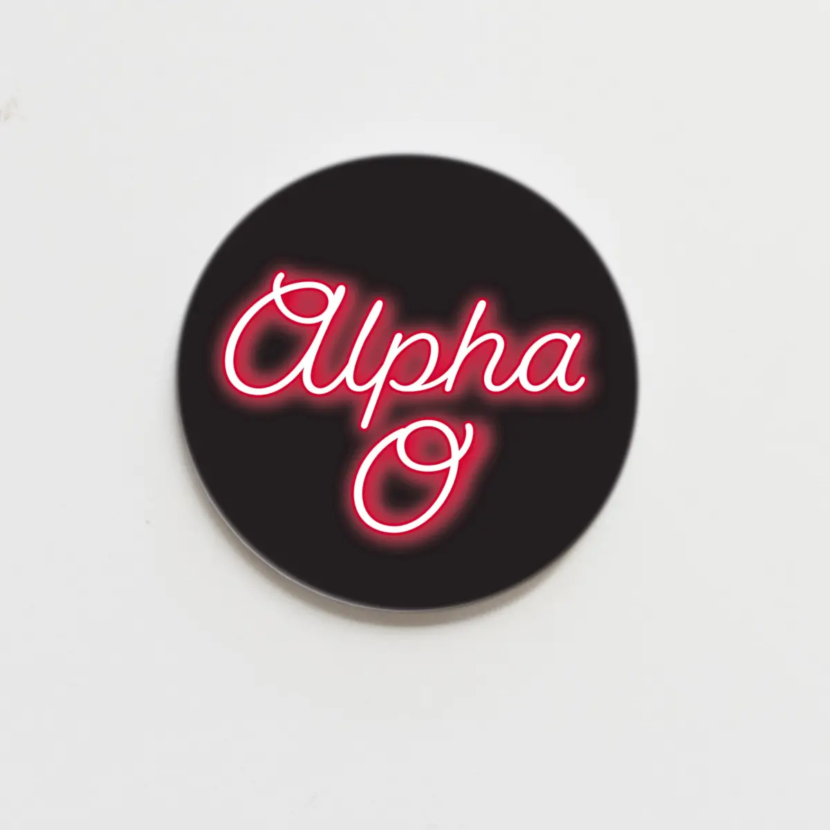 Alpha Omicron Pi Neon Greek Button - 2.25 Inch 1