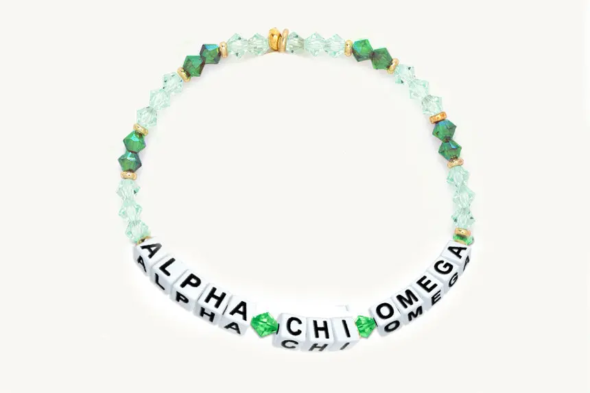 Alpha Chi Omega Beaded Sorority Name Bracelet 1