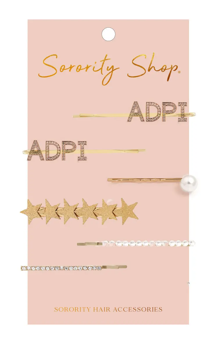 Alpha Delta Pi Rhinestone Hair Clips 1