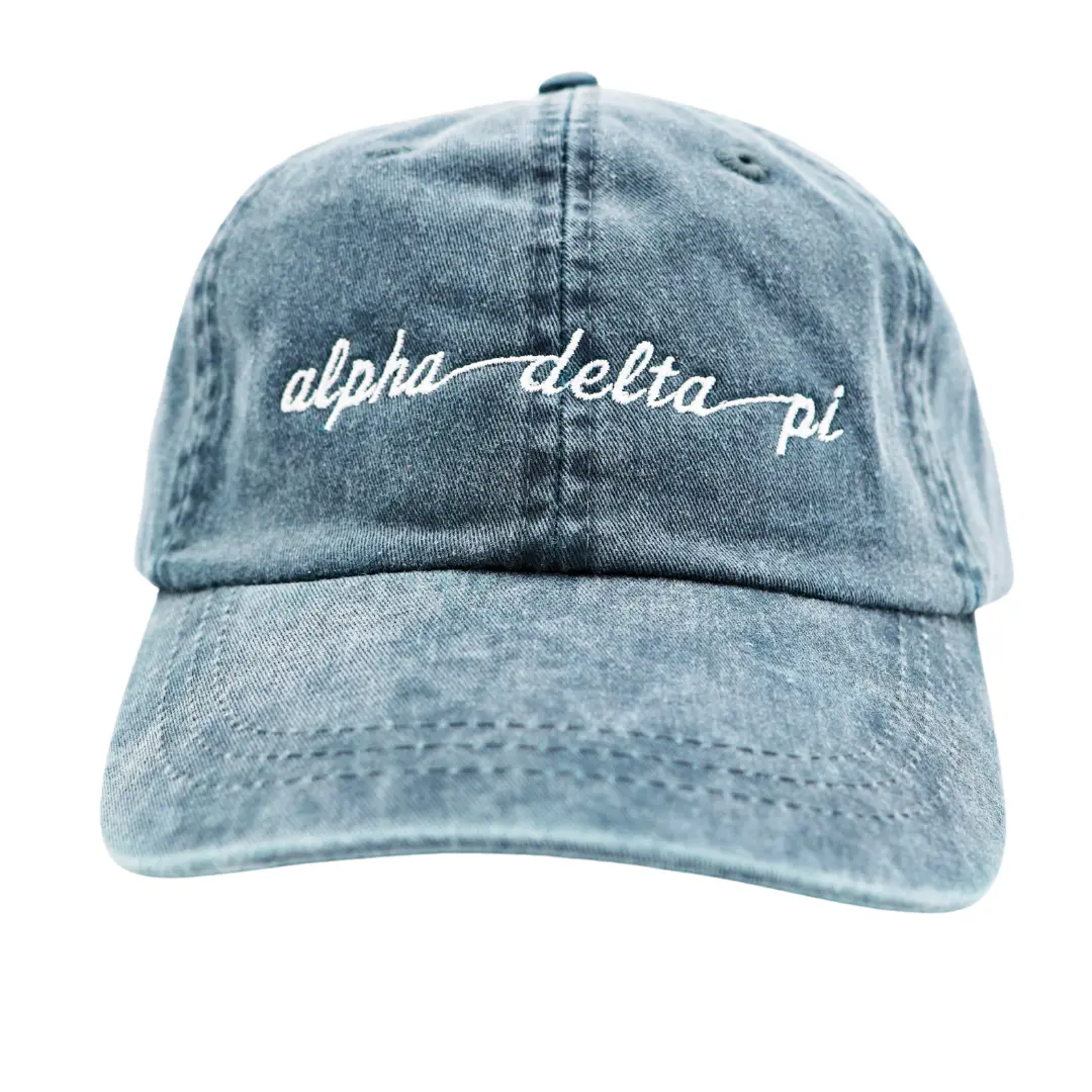 Alpha Delta Pi Script Hat - 1008-19A8b5-052824 1