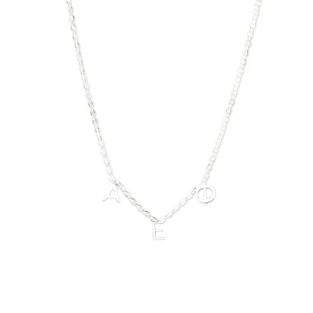 Alpha Epsilon Phi Silver Greek Letters Necklace 1