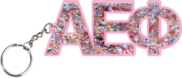 Alpha Epsilon Phi Confetti Keychain 1