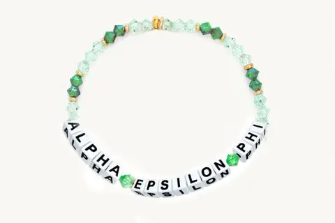 Alpha Epsilon Phi Beaded Sorority Name Bracelet 1