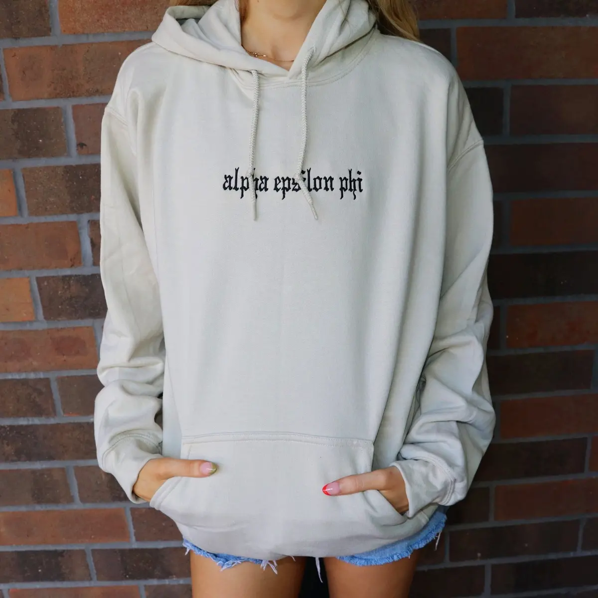 Alpha Epsilon Phi Embroidered Hooded Sweatshirt 1