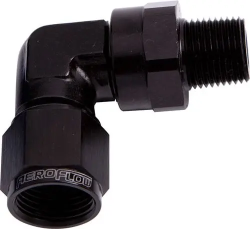90° Npt-To-An Adapter – 1/8" Male Npt To -3An Female – Af923-03-02Blk 1