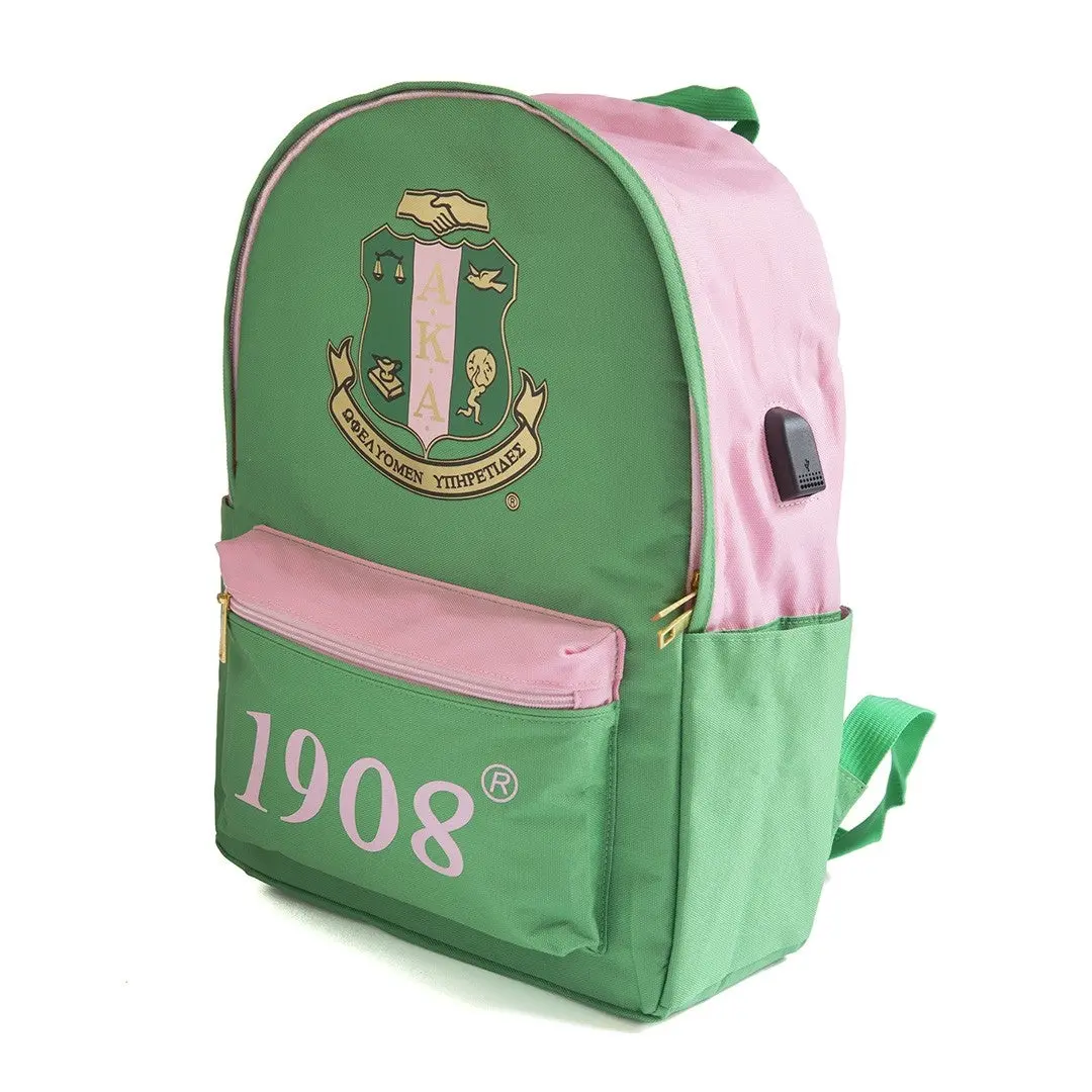 Alpha Kappa Alpha Usb Port Backpack 1