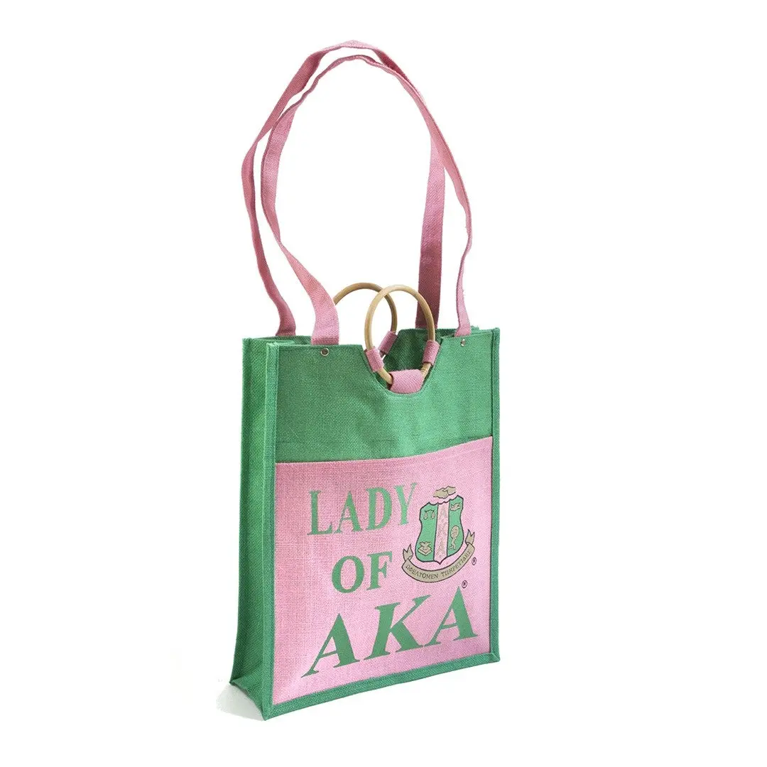 Alpha Kappa Alpha Lady Jute Bag 1
