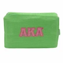 Alpha Kappa Alpha Waffle Make-Up Bag With Chenille Letters 1