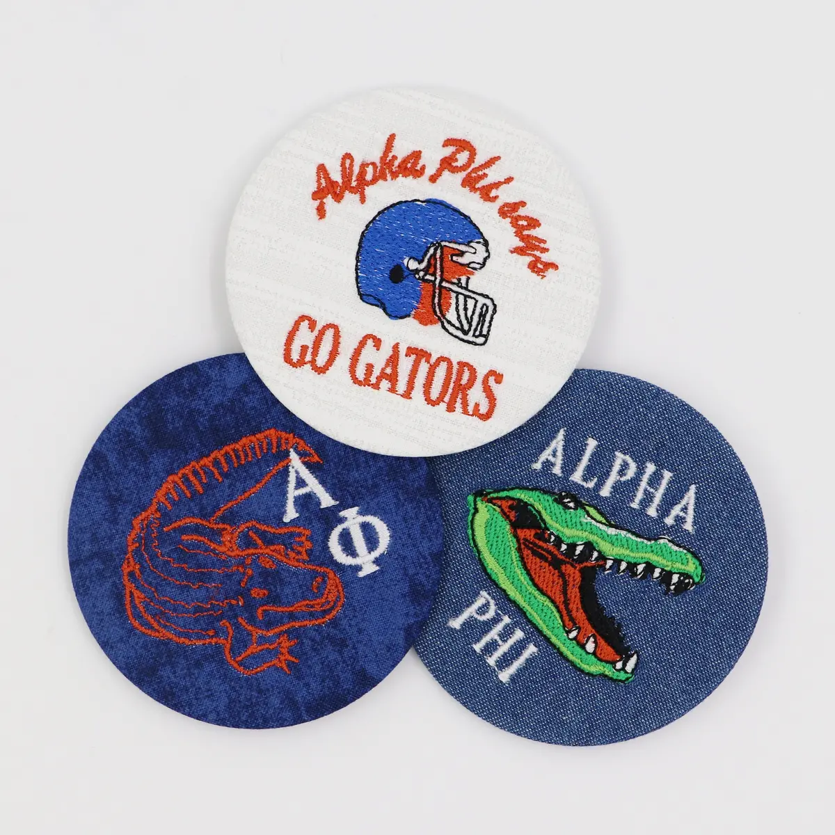 Alpha Phi Game Day Embroidered Button Set 3 1