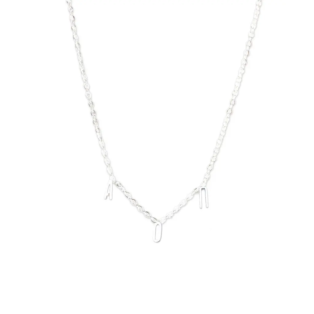 Alpha Omicron Pi Silver Greek Letters Necklace 1
