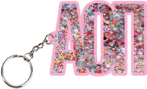 Alpha Omicron Pi Confetti Keychain 1
