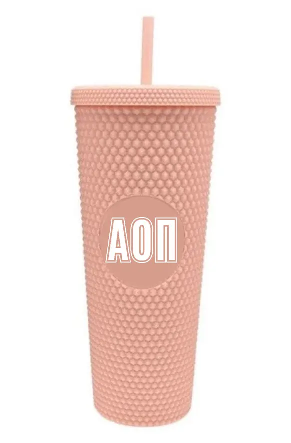 Alpha Omicron Pi Studded Tumbler 1