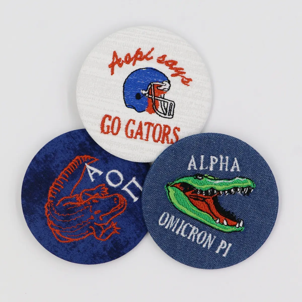 Alpha Omicron Pi Game Day Embroidered Button Set 3 1
