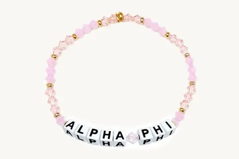 Alpha Phi Beaded Sorority Name Bracelet 1