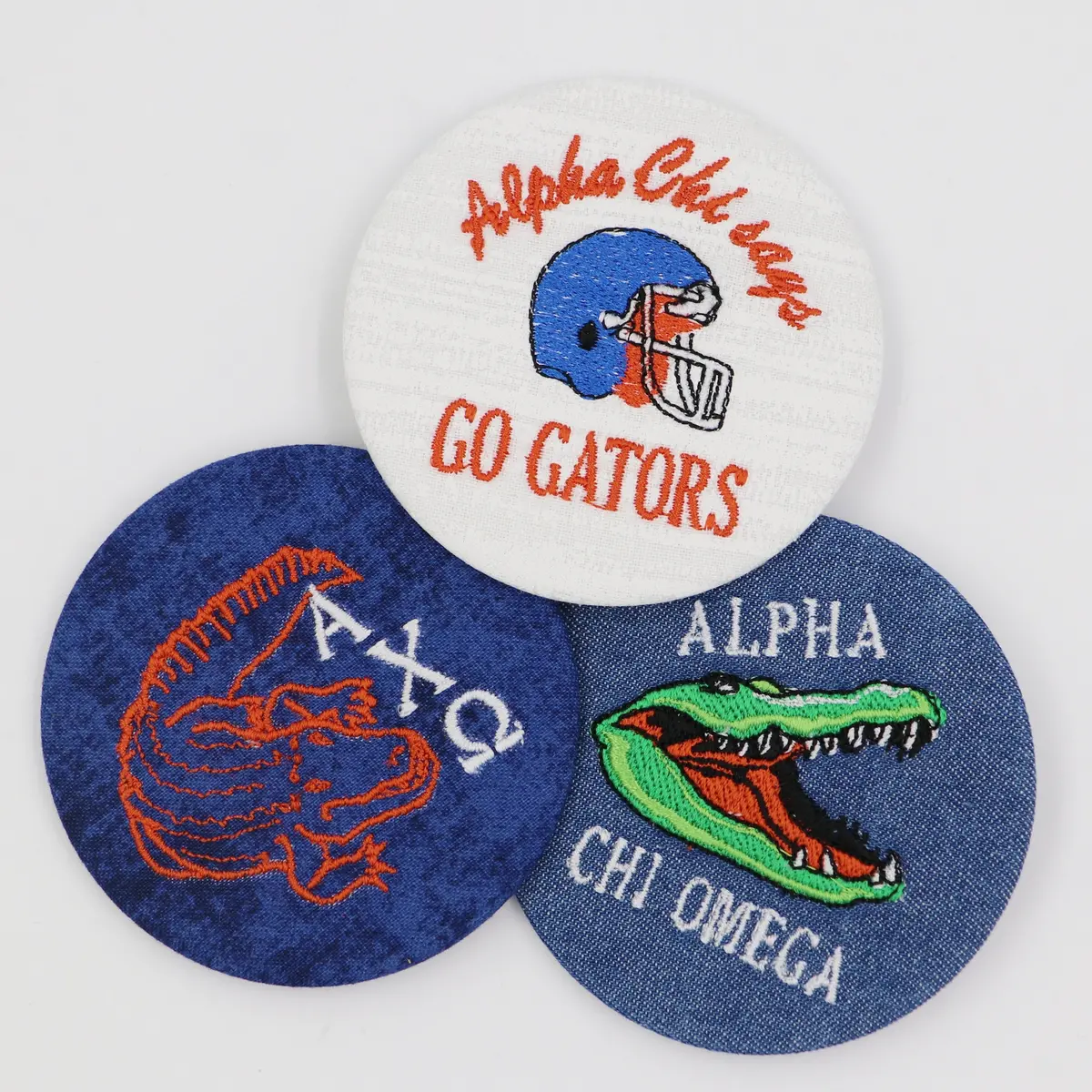 Alpha Chi Omega Game Day Embroidered Button Set 3 1