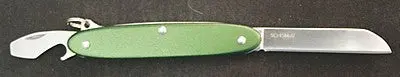 B&B Green 2 Blade Knife (Bottle Opener/Screwdriver) 1
