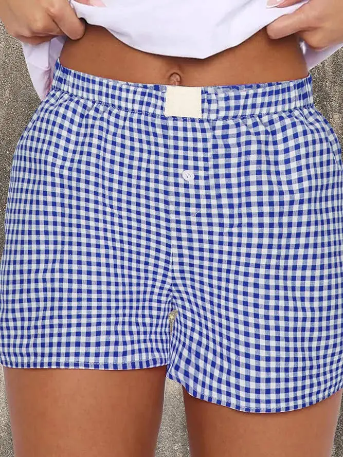 Game Day High Waist Plaid Shorts 1