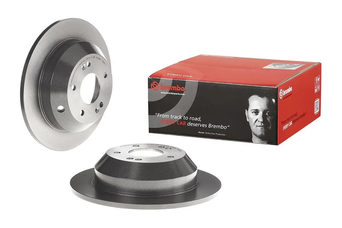 Brembo 08.B605.11 Premium Uv-Coated Brake Rotors – Drilled & Slotted, Front Pair 1