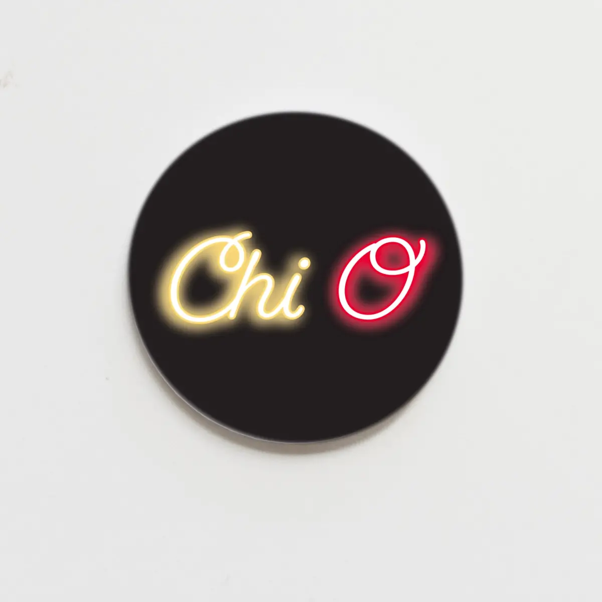 Chi Omega Neon Greek Button - 2.25 Inch 1