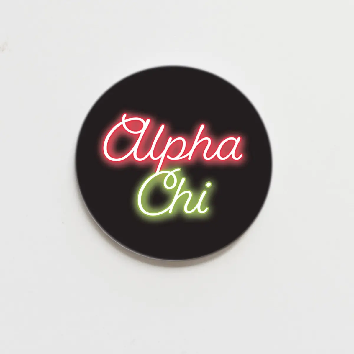 Alpha Chi Omega Neon Greek Button - 2.25 Inch 1