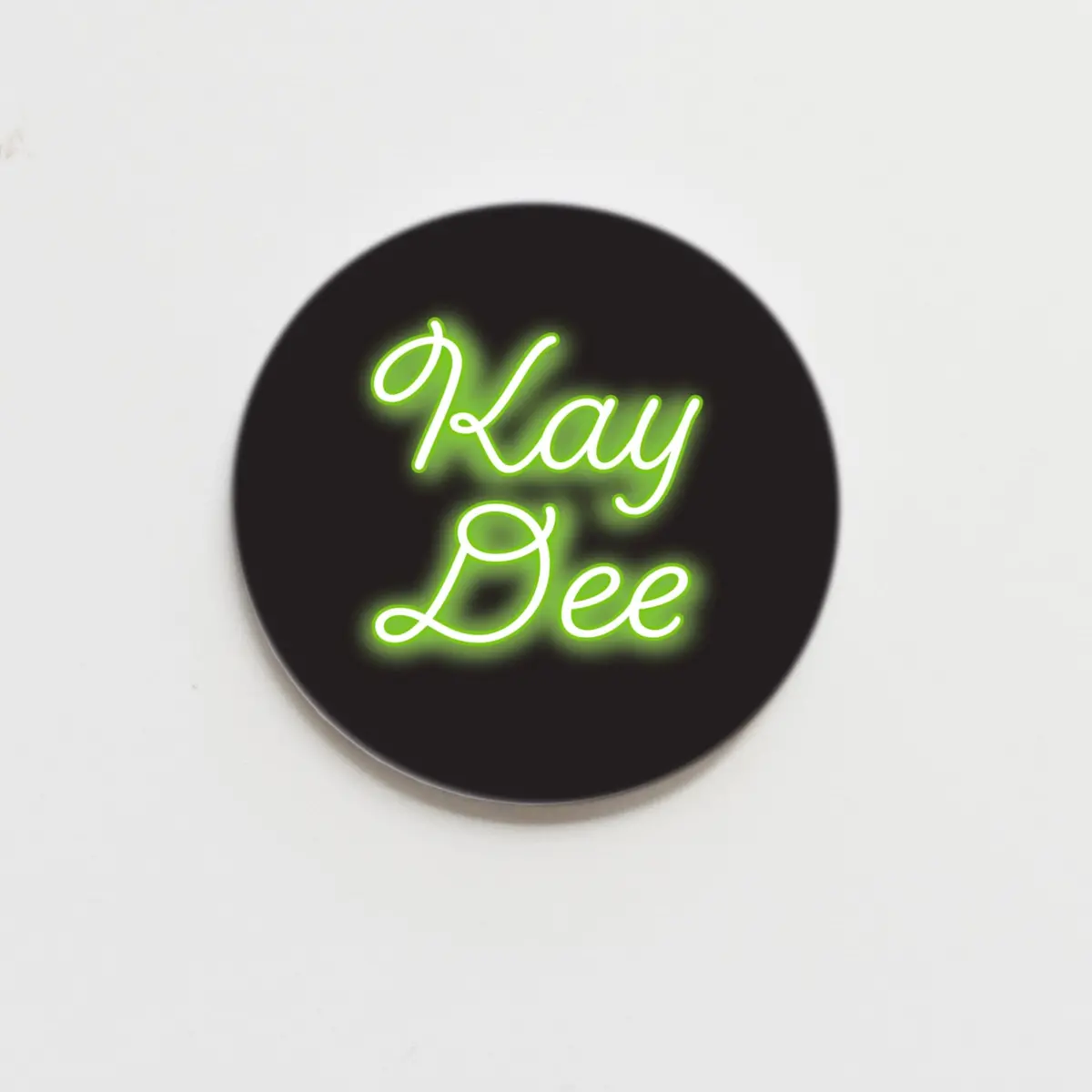 Kappa Delta Neon Greek Button - 2.25 Inch 1