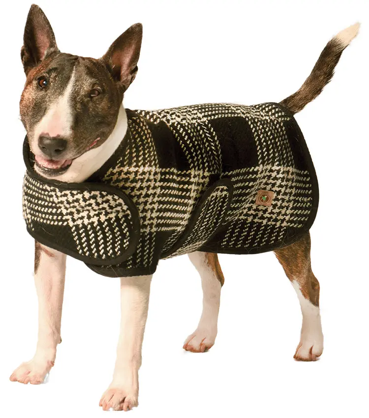 Chilly Dog | Black & White Plaid Coat 1