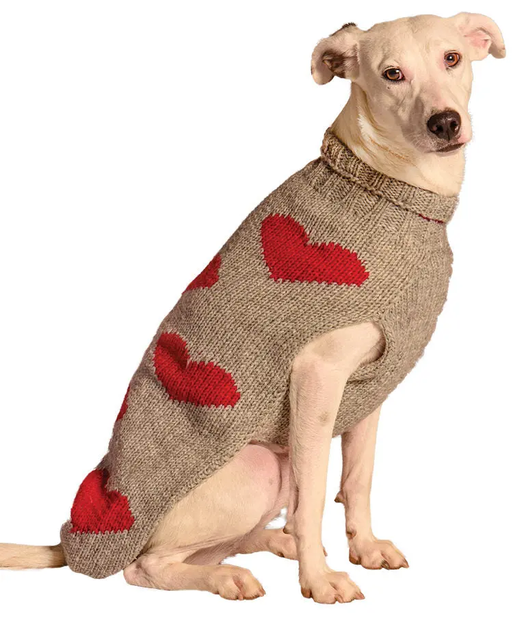 Chilly Dog | Heather Grey Heart Sweater 1