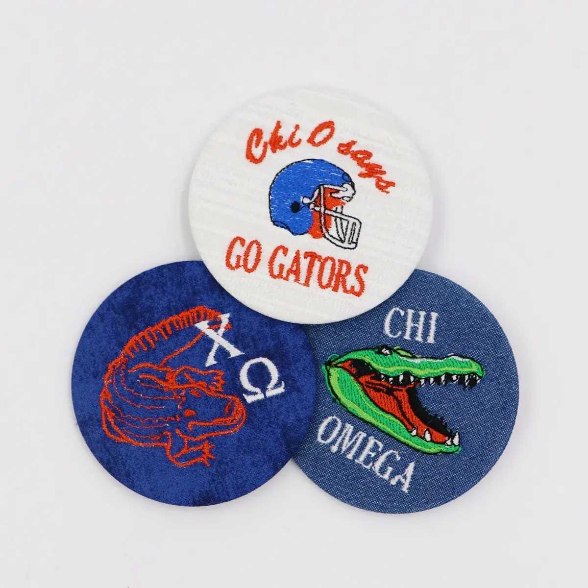 Chi Omega Game Day Embroidered Button Set 3 1