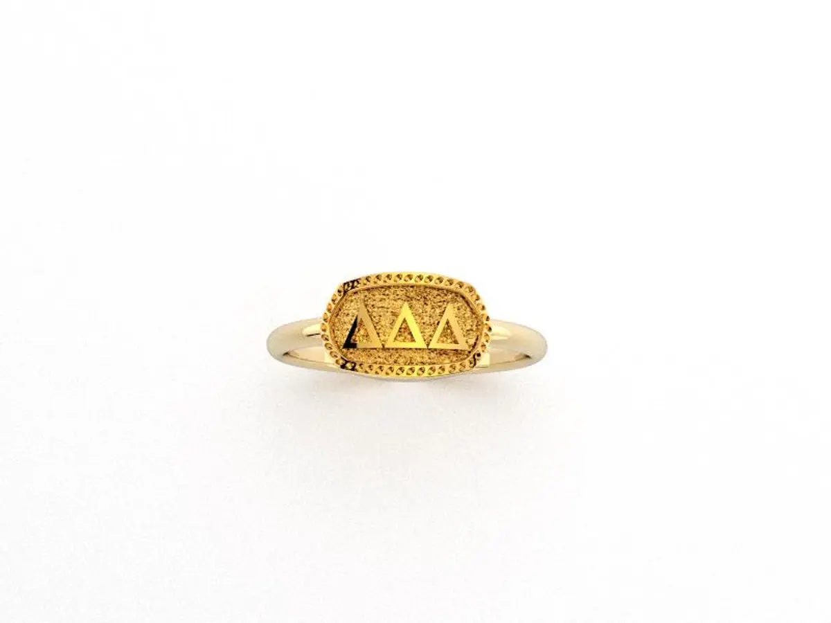 Delta Delta Delta Athena Oval Adjustable Ring 1