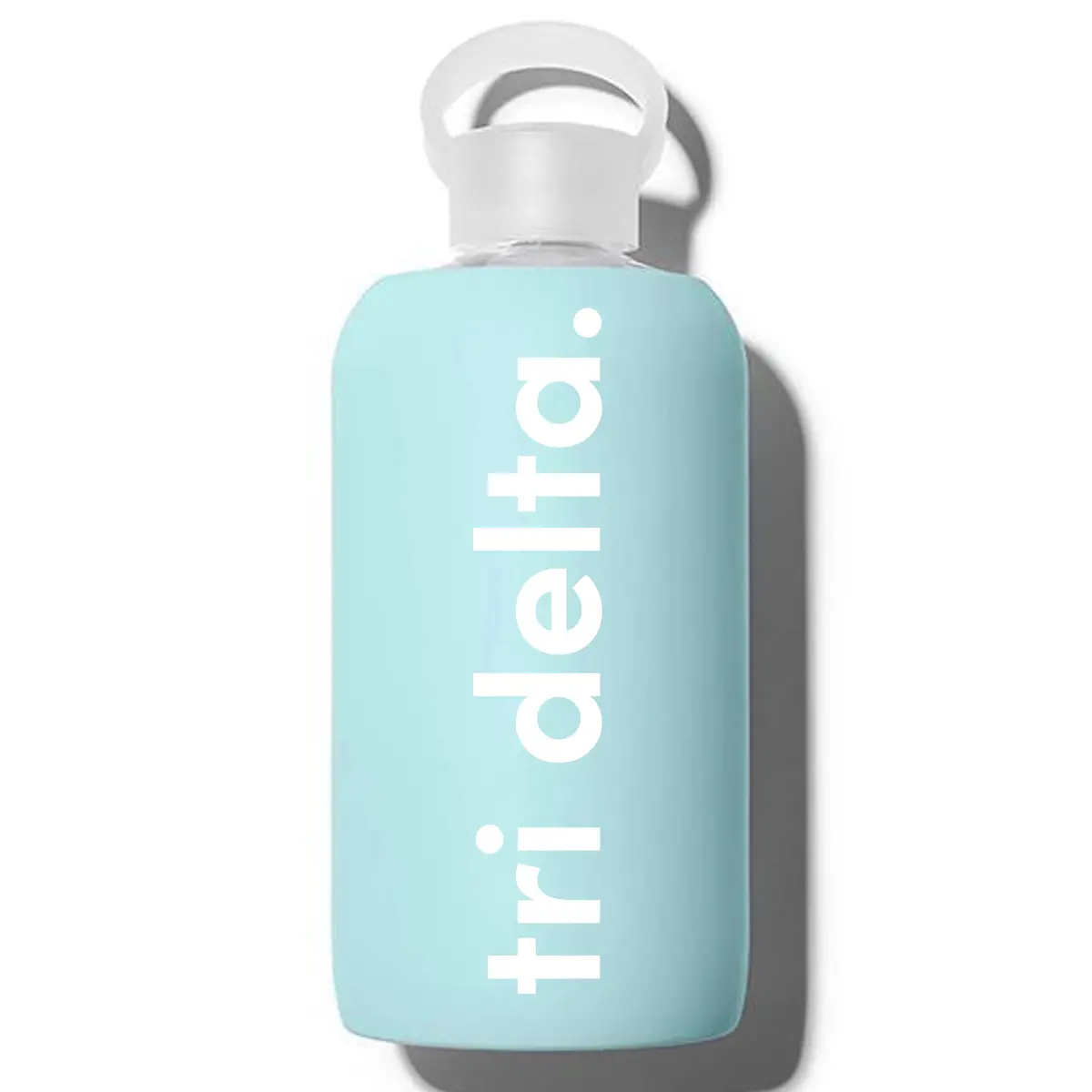 Delta Delta Delta Glass Silicone Sleeve Water Bottle 1