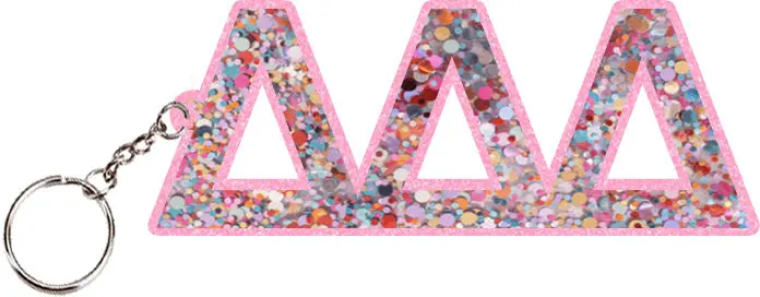 Delta Delta Delta Confetti Keychain 1