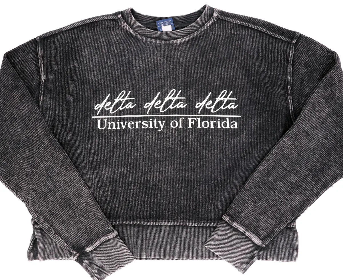 Delta Delta Delta University Of Florida Camden Crew Crop Sweatshirt 1