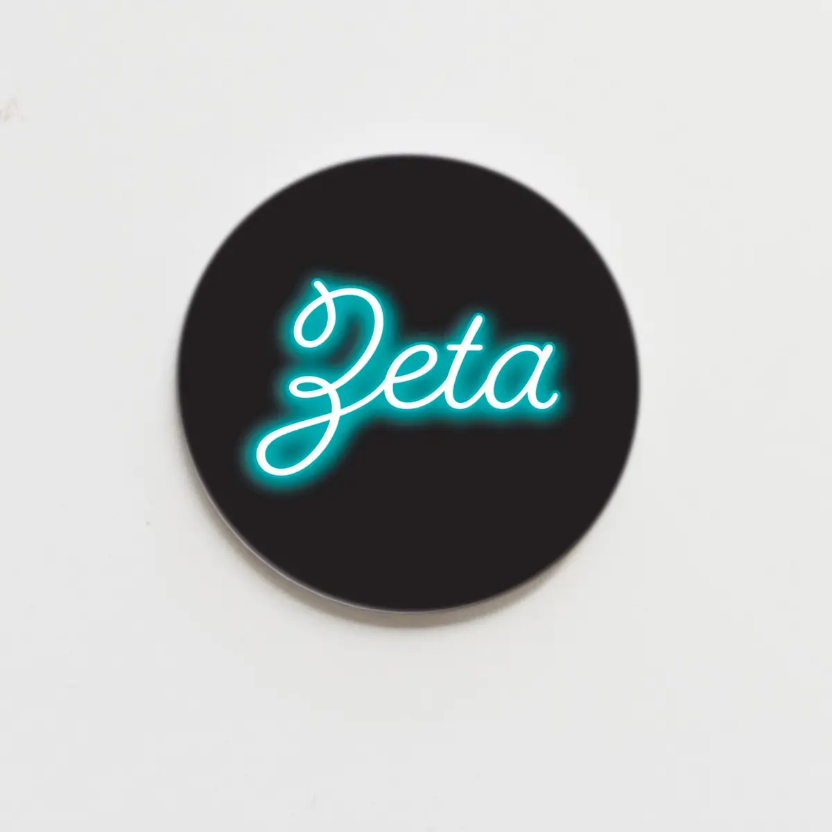 Zeta Tau Alpha Neon Greek Button - 2.25 Inch 1