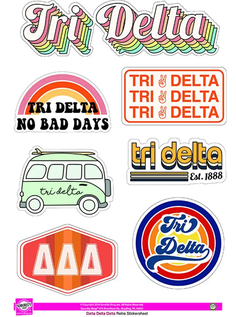 Delta Delta Delta Retro Sticker Sheet 1