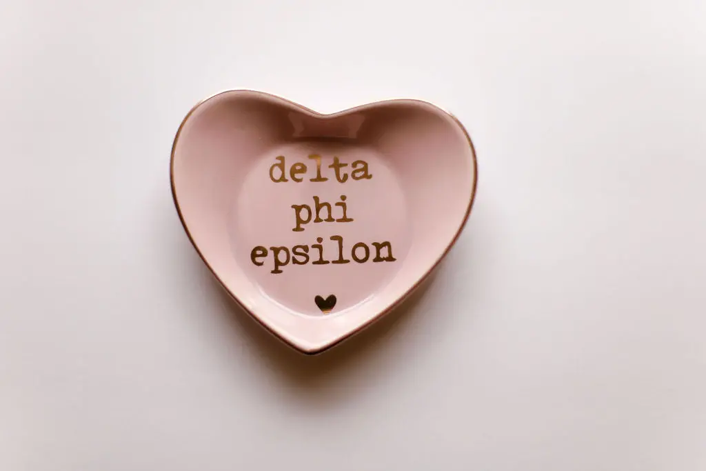 Delta Phi Epsilon Heart Ring Dish 1