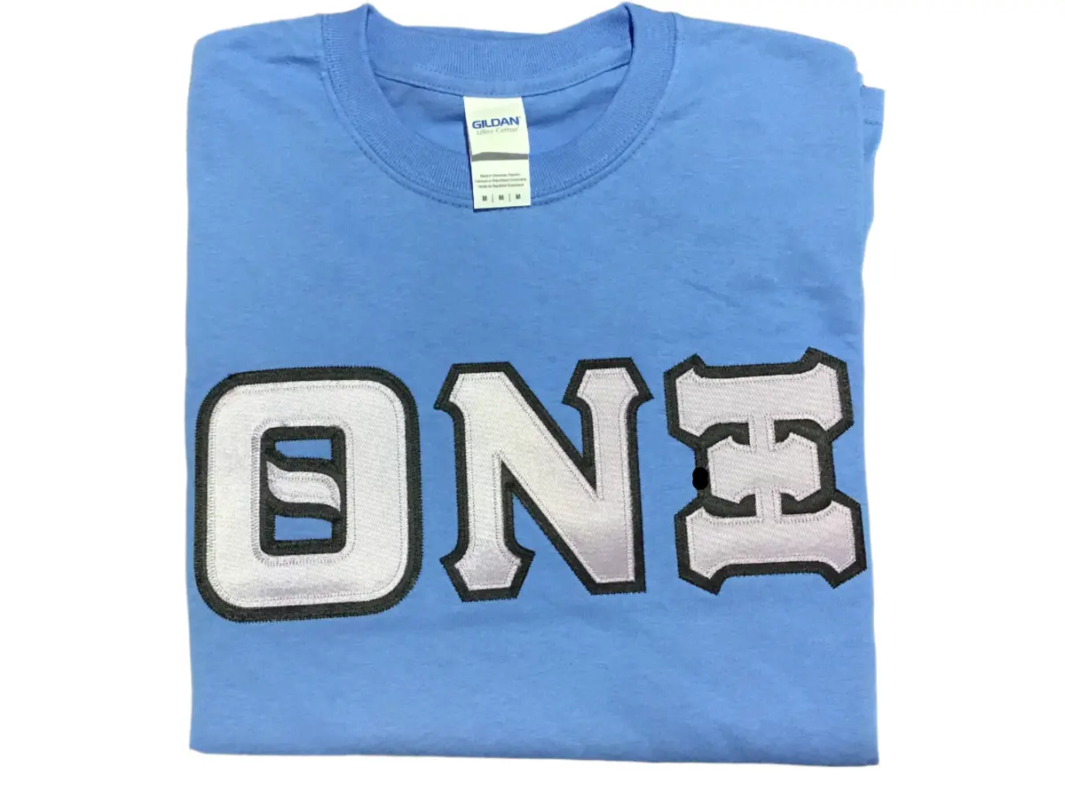 Theta Nu Xi Carolina Blue Greek Tee 1