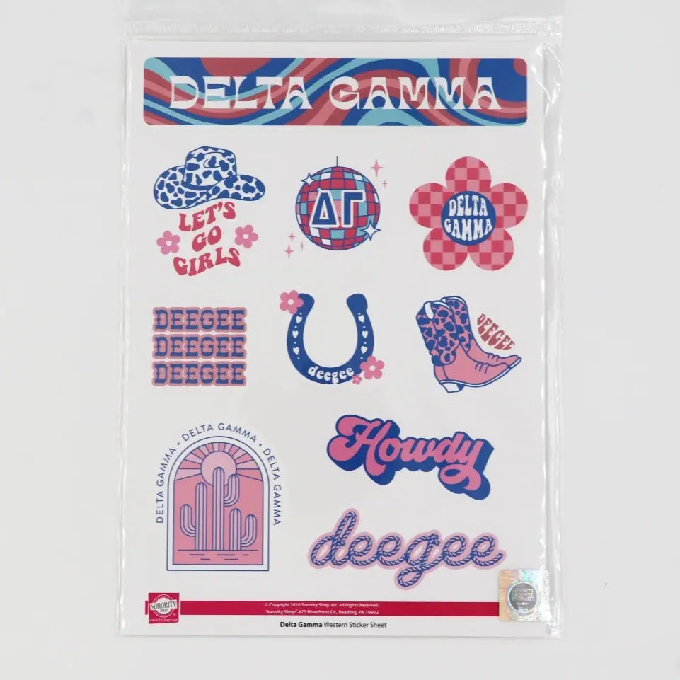 Delta Gamma Western Disco Sticker Sheet 1