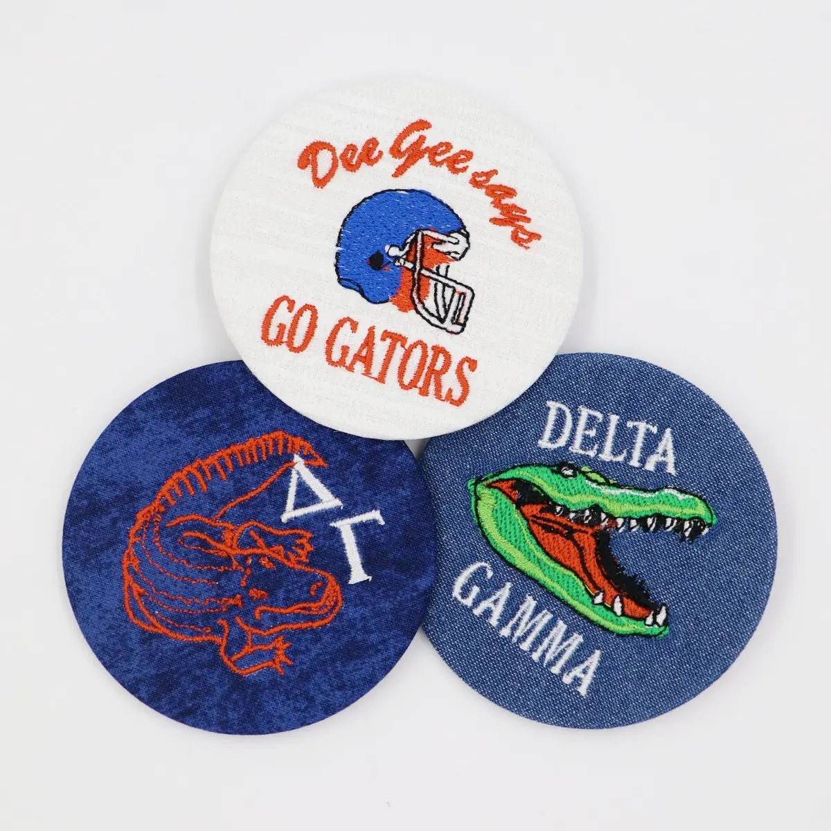 Delta Gamma Game Day Embroidered Button Set 3 1