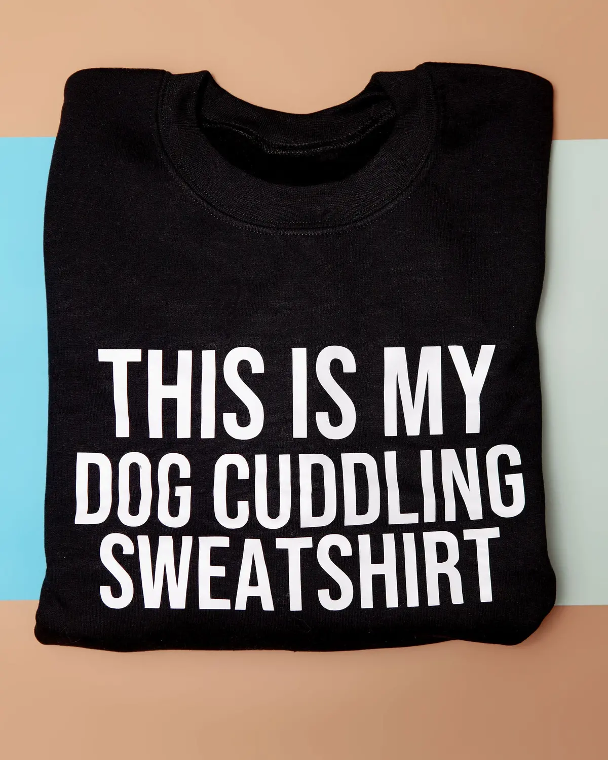 Dog Cuddling Crewneck Sweatshirt In Black (Final Sale) 1