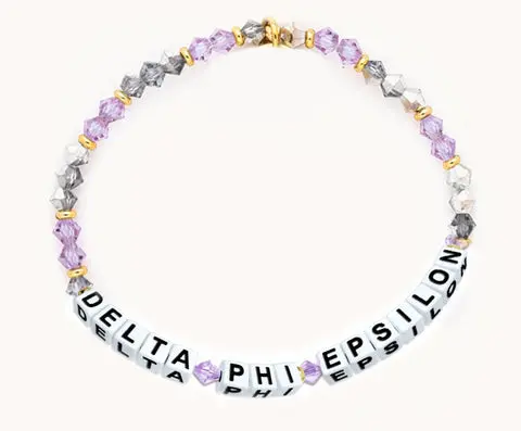 Delta Phi Epsilon Beaded Sorority Name Bracelet 1
