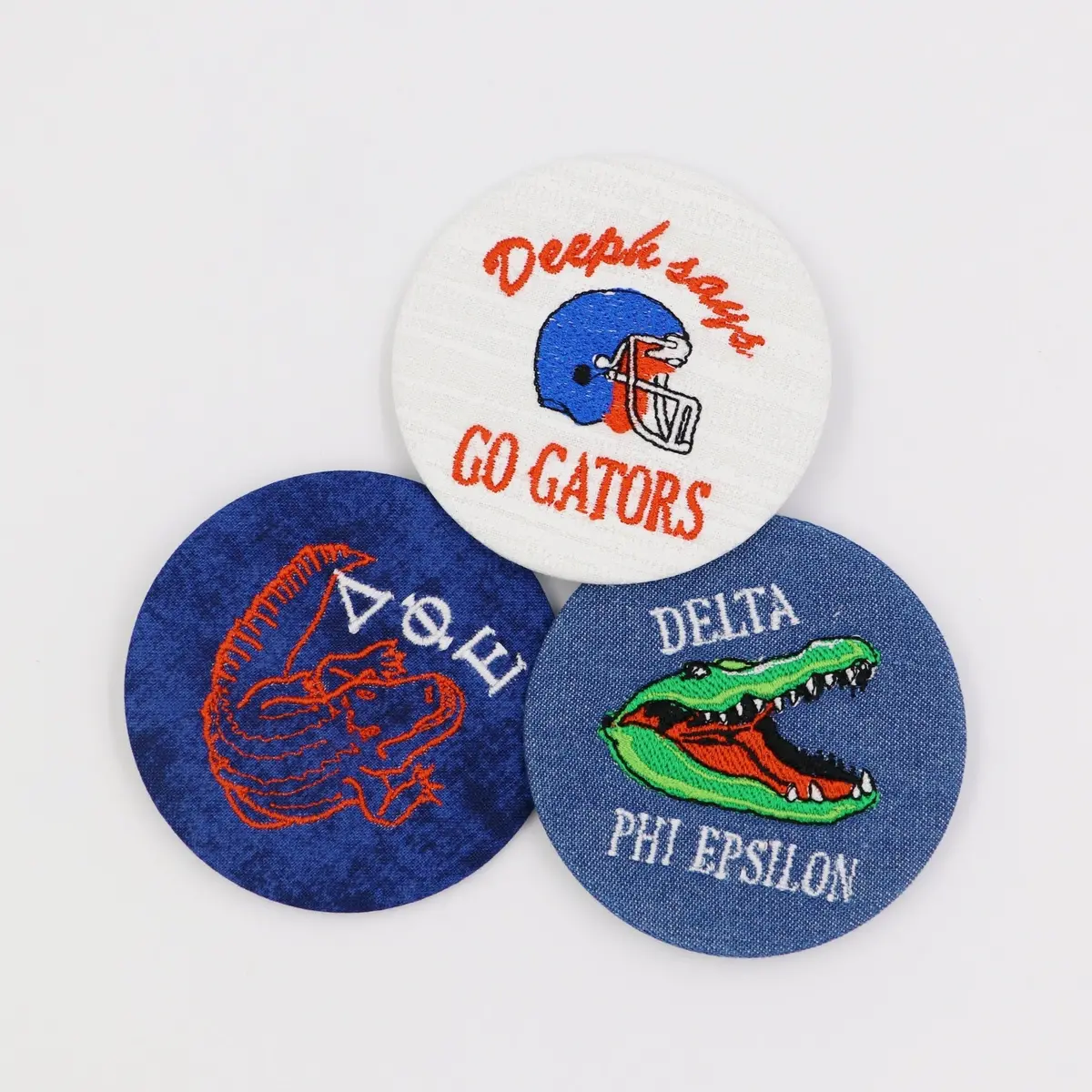 Delta Phi Epsilon Game Day Embroidered Button Set 3 1