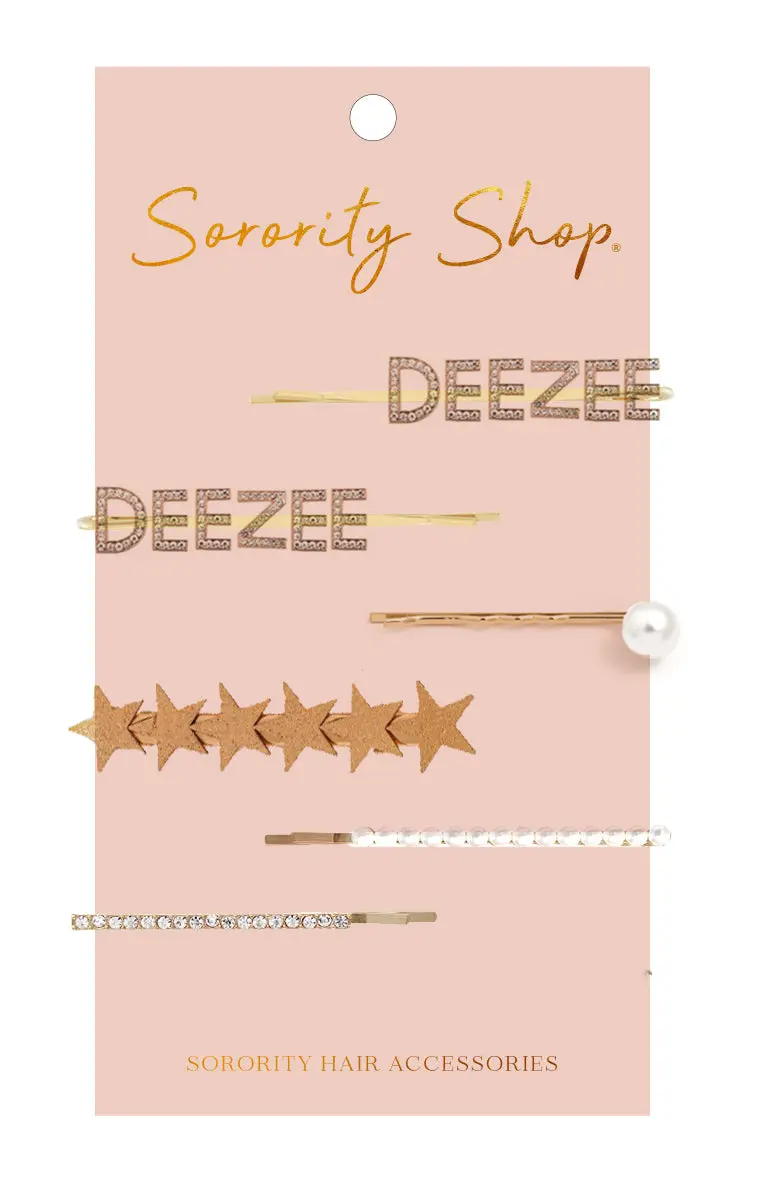Delta Zeta Rhinestone Hair Clips 1