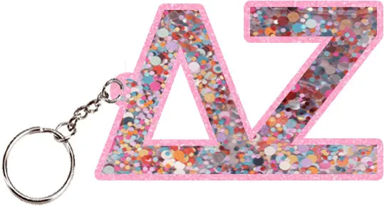 Delta Zeta Confetti Keychain 1